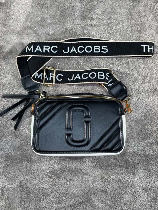 Marc Jacobs Handbags - Marc Jacobs The Snapshot Colorblock Leather Crossbody Bag Black Orange White
